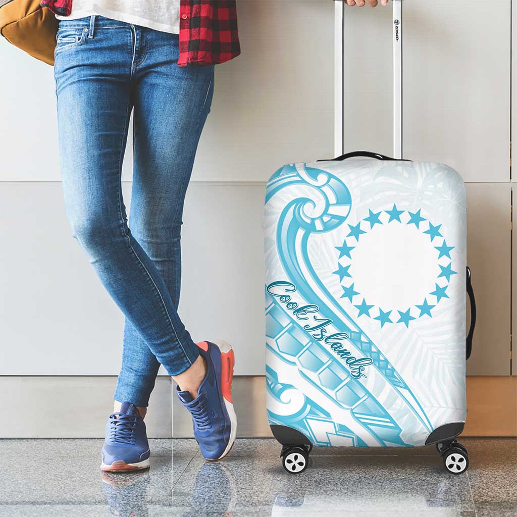 Kia Orana Cook Islands Luggage Cover Moana Plumeria Tropical Waves - Polynesian Pride