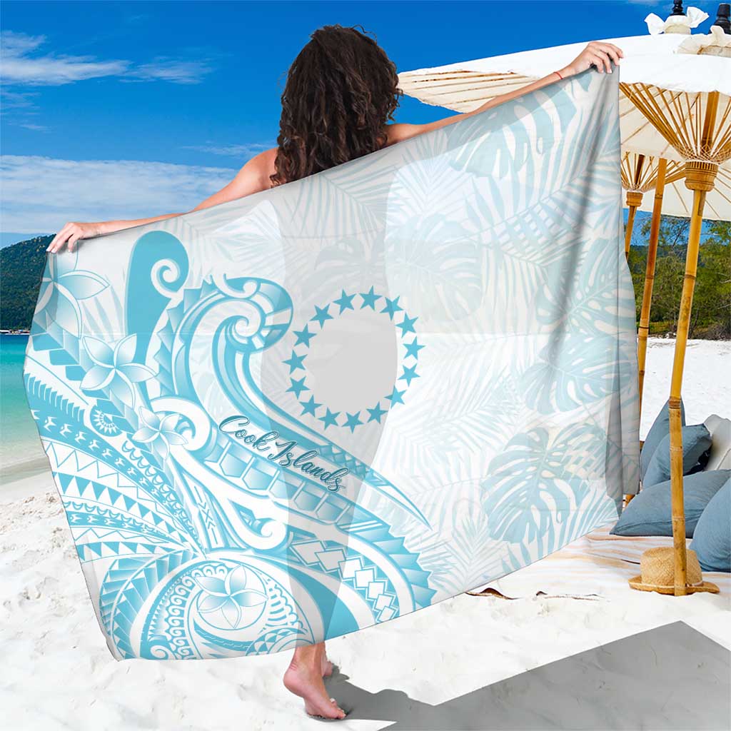 Kia Orana Cook Islands Sarong Moana Plumeria Tropical Waves LT7 One Size 44 x 66 inches Turquoise - Polynesian Pride