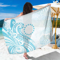 Kia Orana Cook Islands Sarong Moana Plumeria Tropical Waves LT7 One Size 44 x 66 inches Turquoise - Polynesian Pride