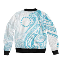 Kia Orana Cook Islands Sleeve Zip Bomber Jacket Moana Plumeria Tropical Waves - Polynesian Pride