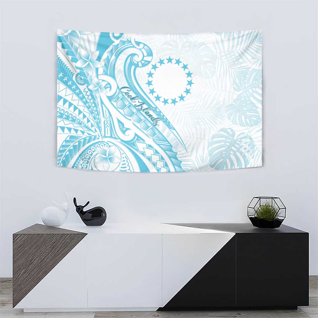 Kia Orana Cook Islands Tapestry Moana Plumeria Tropical Waves - Polynesian Pride