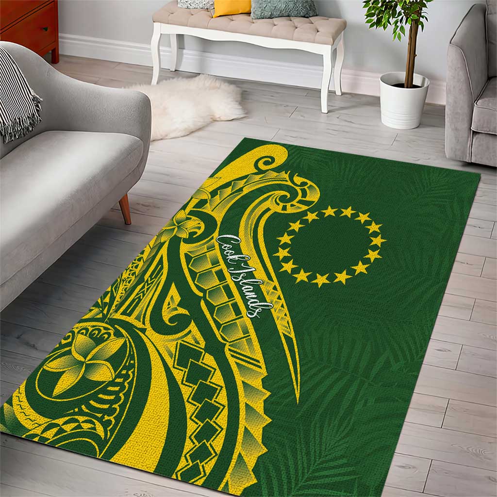 Kia Orana Cook Islands Area Rug Plumeria Tropical Waves - Polynesian Pride