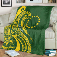 Kia Orana Cook Islands Blanket Plumeria Tropical Waves - Polynesian Pride