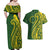 Kia Orana Cook Islands Couples Matching Off Shoulder Maxi Dress and Hawaiian Shirt Plumeria Tropical Waves - Polynesian Pride