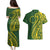 Kia Orana Cook Islands Couples Matching Puletasi and Hawaiian Shirt Plumeria Tropical Waves - Polynesian Pride