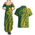 Kia Orana Cook Islands Couples Matching Summer Maxi Dress and Hawaiian Shirt Plumeria Tropical Waves - Polynesian Pride