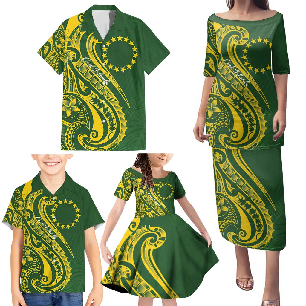 Kia Orana Cook Islands Family Matching Puletasi and Hawaiian Shirt Plumeria Tropical Waves LT7 - Polynesian Pride