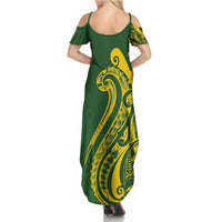 Kia Orana Cook Islands Family Matching Summer Maxi Dress and Hawaiian Shirt Plumeria Tropical Waves LT7 - Polynesian Pride