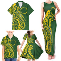 Kia Orana Cook Islands Family Matching Tank Maxi Dress and Hawaiian Shirt Plumeria Tropical Waves LT7 - Polynesian Pride