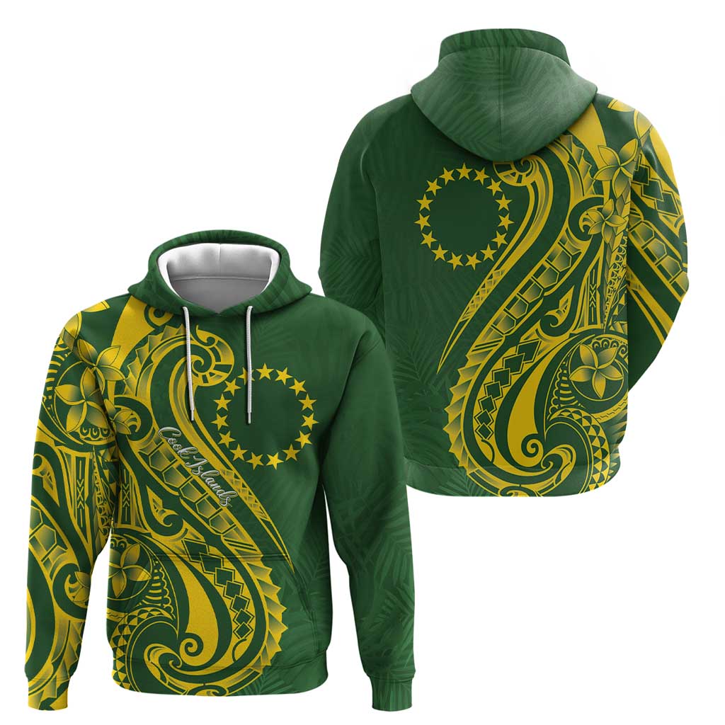 Kia Orana Cook Islands Hoodie Plumeria Tropical Waves - Polynesian Pride