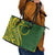 Kia Orana Cook Islands Leather Tote Bag Plumeria Tropical Waves - Polynesian Pride