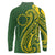 Kia Orana Cook Islands Long Sleeve Polo Shirt Plumeria Tropical Waves - Polynesian Pride