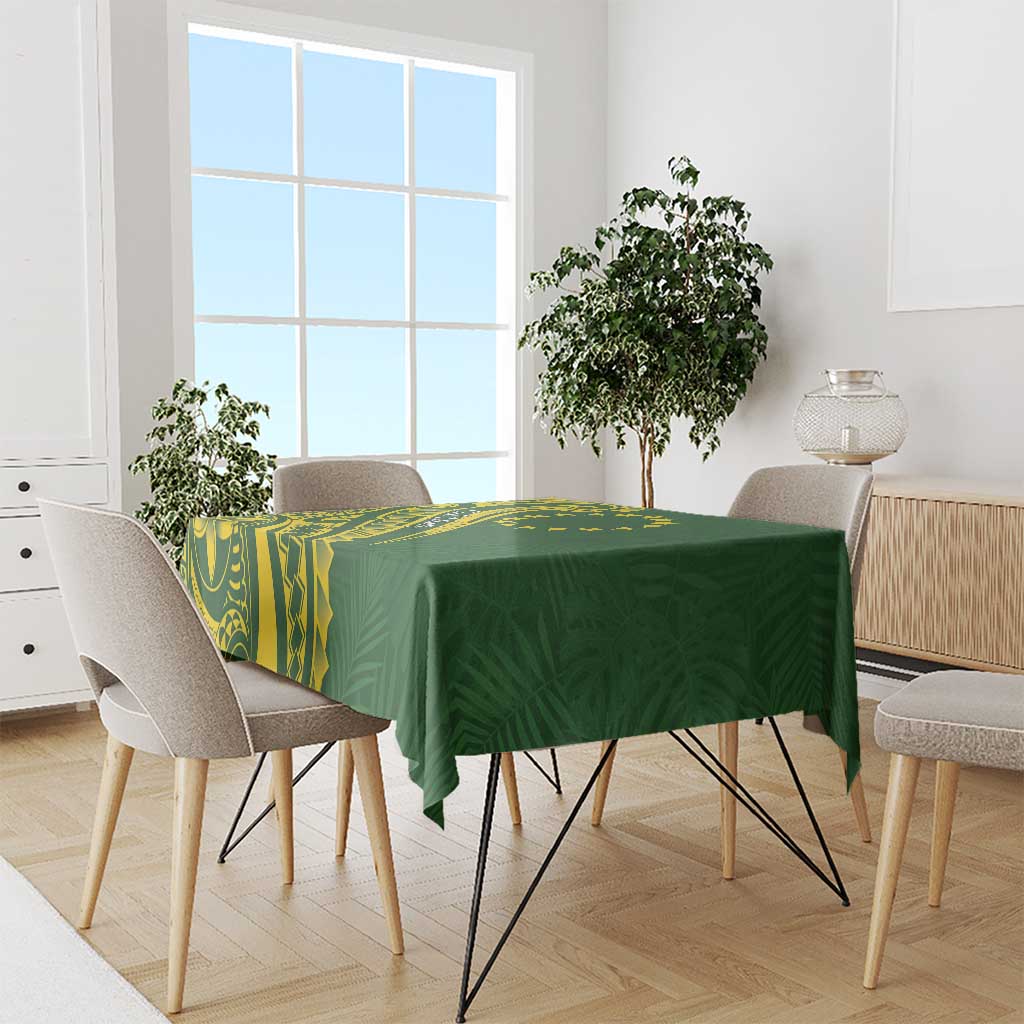 Kia Orana Cook Islands Tablecloth Plumeria Tropical Waves - Polynesian Pride