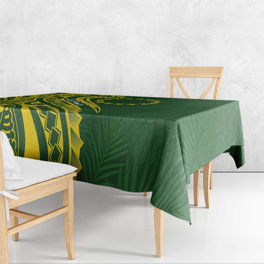 Kia Orana Cook Islands Tablecloth Plumeria Tropical Waves - Polynesian Pride