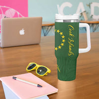 Kia Orana Cook Islands Tumbler With Handle Plumeria Tropical Waves - Polynesian Pride