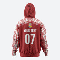 Mate Ma'a Tonga Rugby Custom Kupesi Motifs Hoodie Red Waves LT7 - Polynesian Pride