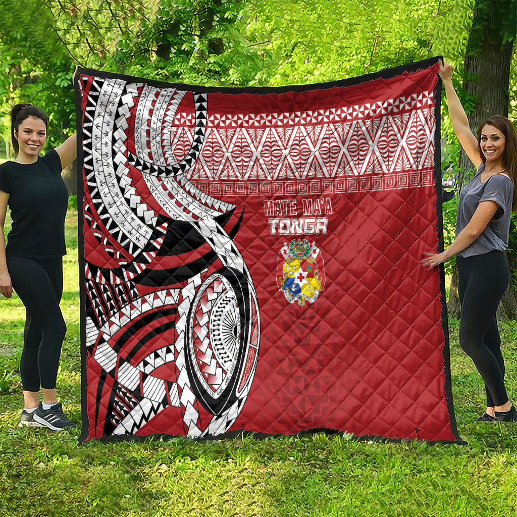 Mate Ma'a Tonga Rugby Kupesi Motifs Quilt Red Waves LT7 - Polynesian Pride