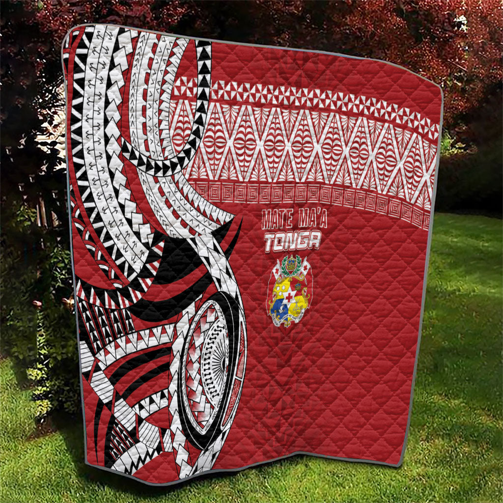 Mate Ma'a Tonga Rugby Kupesi Motifs Quilt Red Waves LT7 - Polynesian Pride