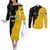 Australia Rugby Mix New Zealands Rugby Couples Matching Off The Shoulder Long Sleeve Dress and Long Sleeve Button Shirts Wallabies Versus Silver Fern Sporty Basic LT7 Art - Polynesian Pride