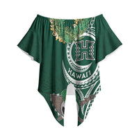 Hawaii Rainbow Warriors Alumni Personalized Off Shoulder Wrap Waist Top Ti Maile Lei - Glory For The Warriors LT7 - Polynesian Pride