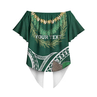 Hawaii Rainbow Warriors Alumni Personalized Off Shoulder Wrap Waist Top Ti Maile Lei - Glory For The Warriors LT7 - Polynesian Pride
