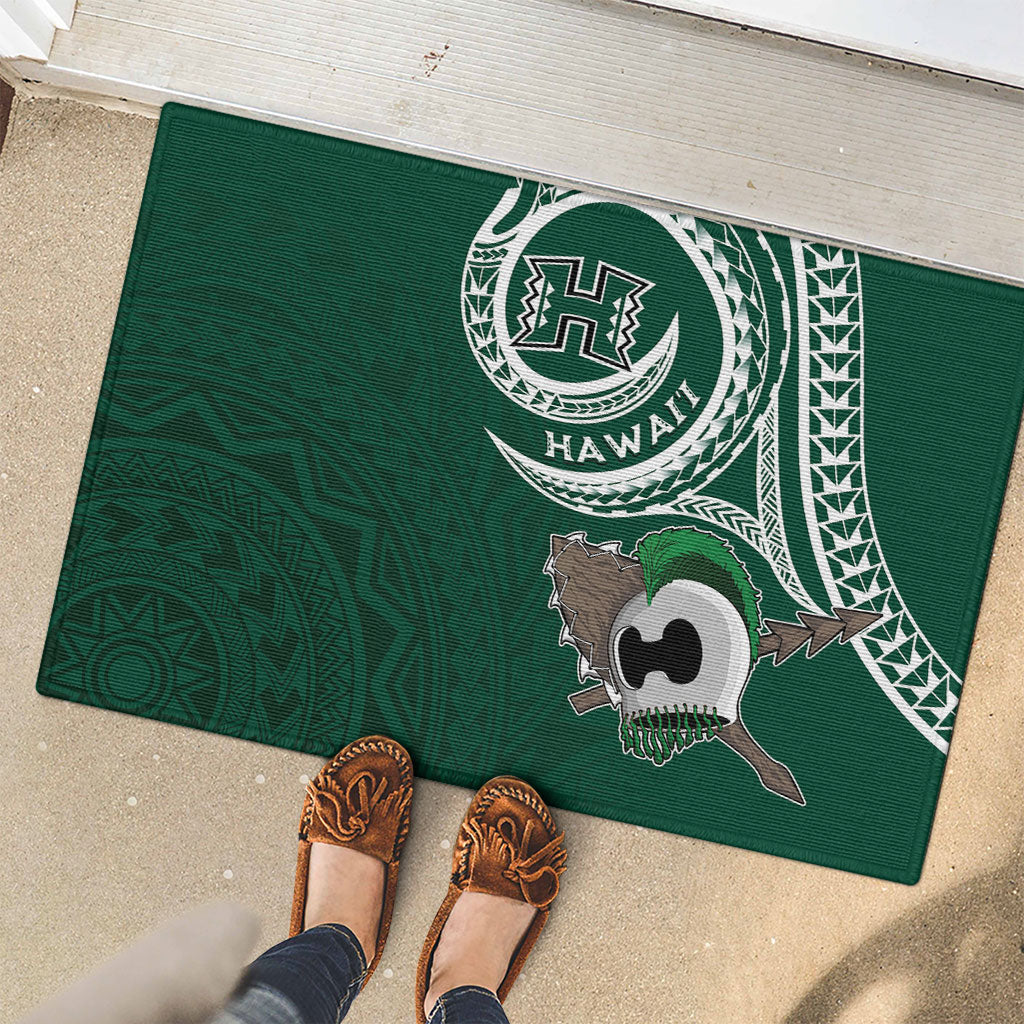 Hawaii Rainbow Warriors Alumni Rubber Doormat Ti Maile Lei - Glory For The Warriors LT7 - Polynesian Pride