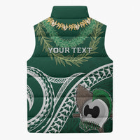 Hawaii Rainbow Warriors Alumni Personalized Sleeveless Puffer Jacket Ti Maile Lei - Glory For The Warriors LT7 - Polynesian Pride