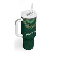 Hawaii Rainbow Warriors Alumni Personalized Tumbler With Handle Ti Maile Lei - Glory For The Warriors LT7 - Polynesian Pride