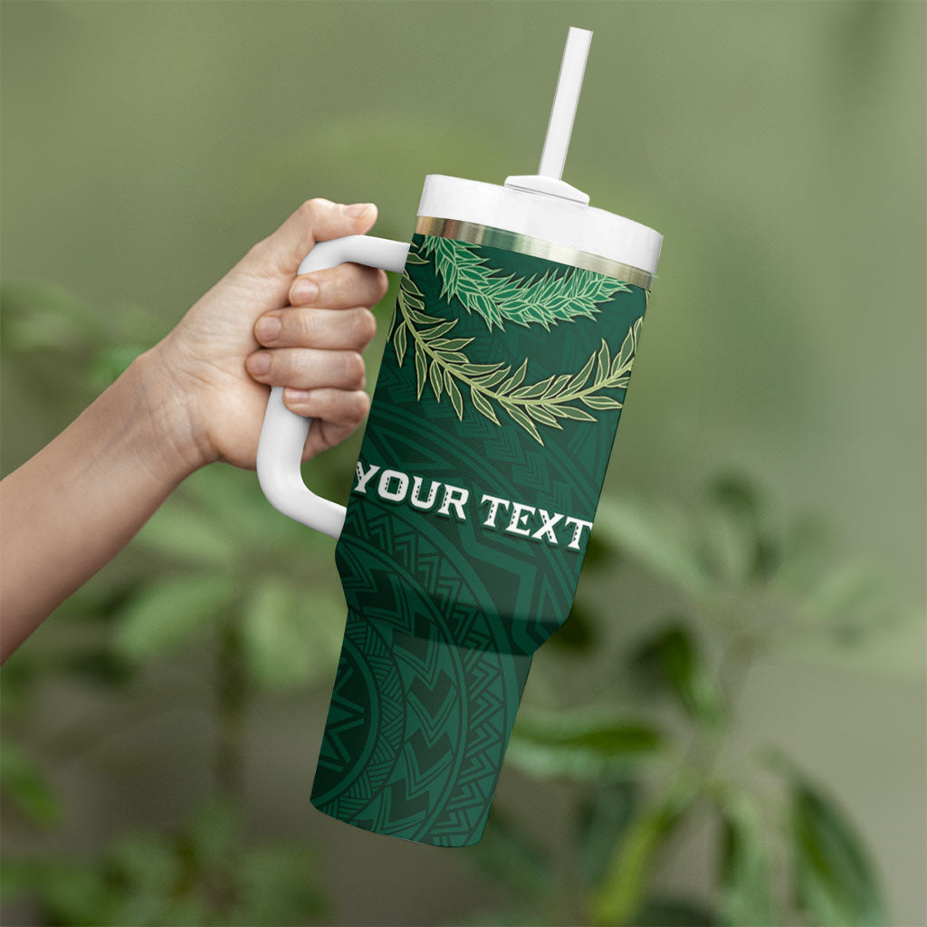 Hawaii Rainbow Warriors Alumni Personalized Tumbler With Handle Ti Maile Lei - Glory For The Warriors LT7 - Polynesian Pride