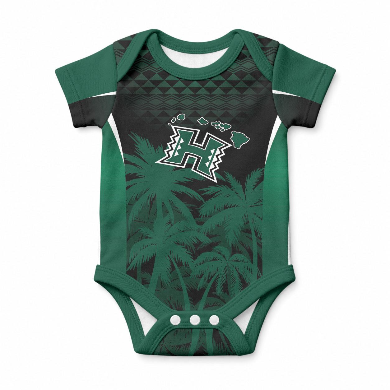 Hawaii Rainbow Warriors La'au Pama Personalized Baby Onesie LT7 Black - Polynesian Pride