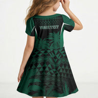 Hawaii Rainbow Warriors La'au Pama Personalized Kid Short Sleeve Dress LT7 - Polynesian Pride