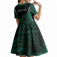 Hawaii Rainbow Warriors La'au Pama Personalized Kid Short Sleeve Dress LT7 - Polynesian Pride