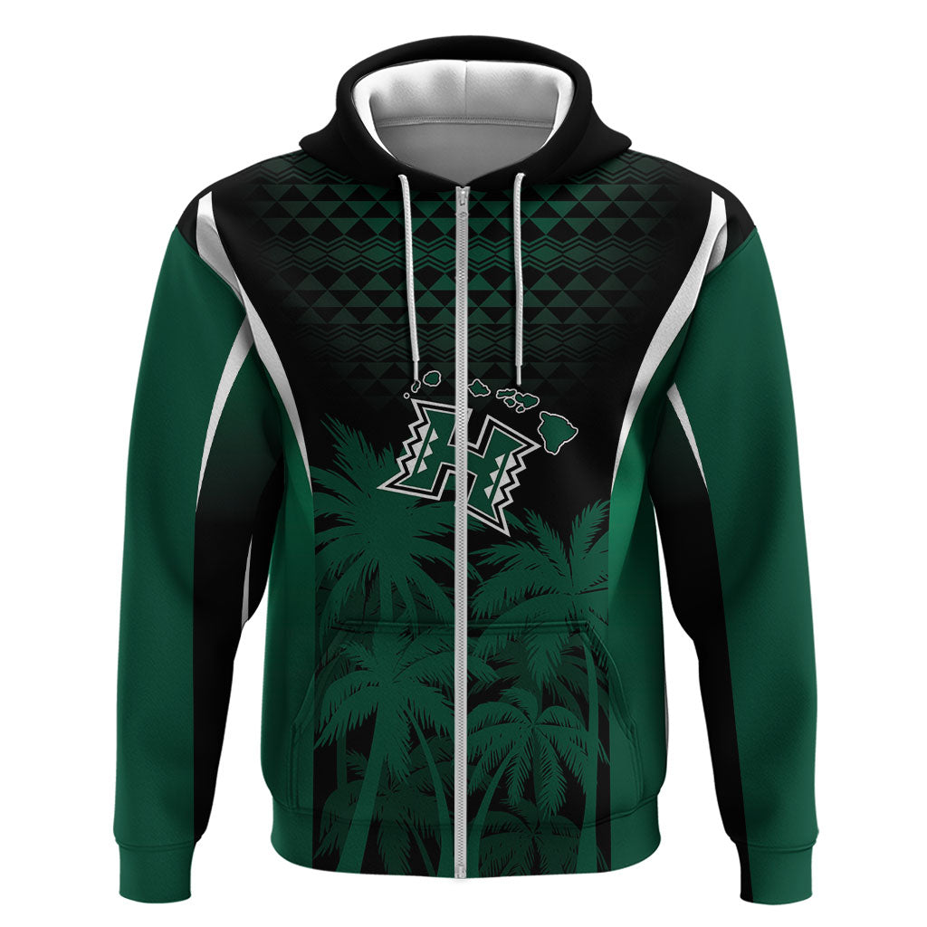 Hawaii Rainbow Warriors La'au Pama Personalized Zip Hoodie LT7 Zip Hoodie Black - Polynesian Pride