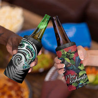Meri Kirihimete New Zealand 4 in 1 Can Cooler Tumbler Tui on Pohutukawa LT7 - Polynesian Pride