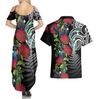 Meri Kirihimete New Zealand Couples Matching Summer Maxi Dress and Hawaiian Shirt Tui on Pohutukawa LT7 - Polynesian Pride