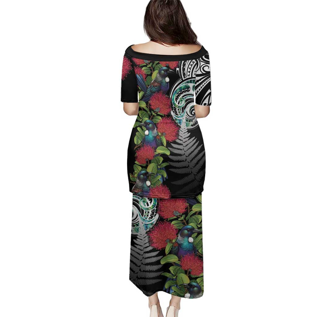 Meri Kirihimete New Zealand Family Matching Puletasi and Hawaiian Shirt Tui on Pohutukawa LT7 - Polynesian Pride