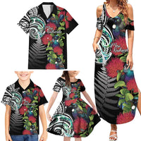 Meri Kirihimete New Zealand Family Matching Summer Maxi Dress and Hawaiian Shirt Tui on Pohutukawa LT7 - Polynesian Pride