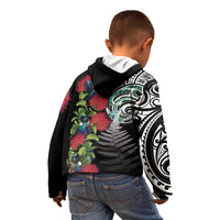 Meri Kirihimete New Zealand Kid Hoodie Tui on Pohutukawa
