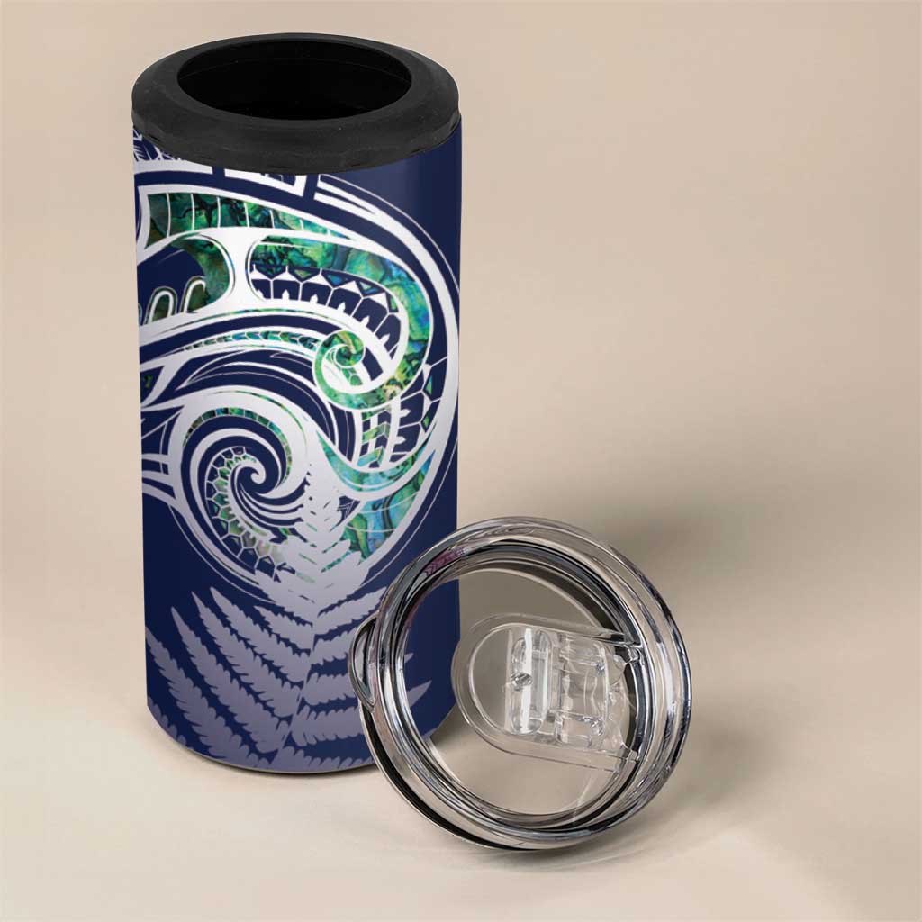 Meri Kirihimete New Zealand 4 in 1 Can Cooler Tumbler Tui on Pohutukawa - Blue Ver LT7 - Polynesian Pride
