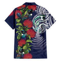 Meri Kirihimete New Zealand Family Matching Summer Maxi Dress and Hawaiian Shirt Tui on Pohutukawa - Blue Ver LT7 - Polynesian Pride