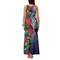 Meri Kirihimete New Zealand Family Matching Tank Maxi Dress and Hawaiian Shirt Tui on Pohutukawa - Blue Ver LT7 - Polynesian Pride