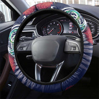 Meri Kirihimete New Zealand Steering Wheel Cover Tui on Pohutukawa - Blue Ver LT7 - Polynesian Pride