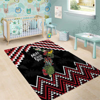New Zealand Christmas Taniko Poutama Area Rug Flora Map with Birds LT7 - Polynesian Pride