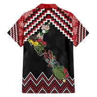 New Zealand Christmas Taniko Poutama Family Matching Short Sleeve Bodycon Dress and Hawaiian Shirt Flora Map with Birds LT7 - Polynesian Pride