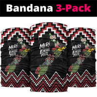 New Zealand Christmas Taniko Poutama Neck Gaiter Flora Map with Birds LT7 package One Size: 25*50cm Red - Polynesian Pride