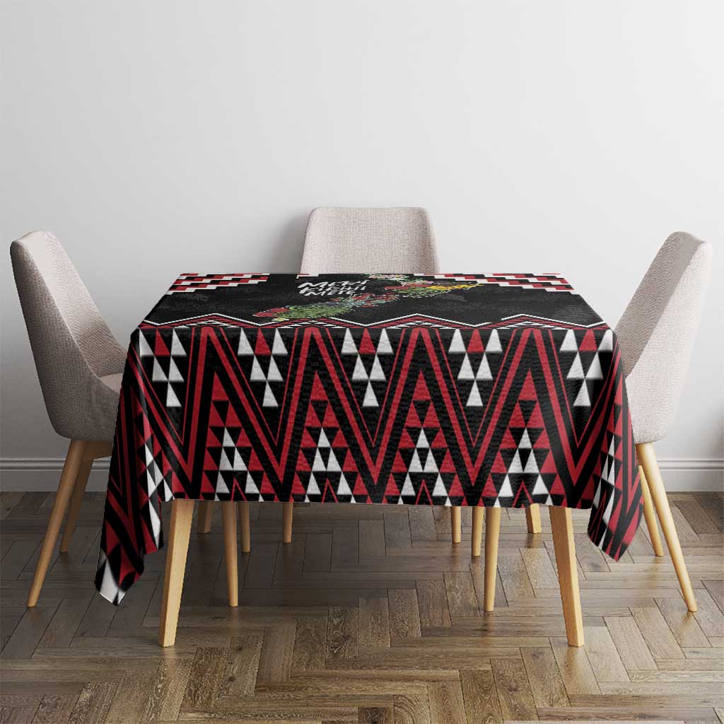 New Zealand Christmas Taniko Poutama Tablecloth Flora Map with Birds - Polynesian Pride
