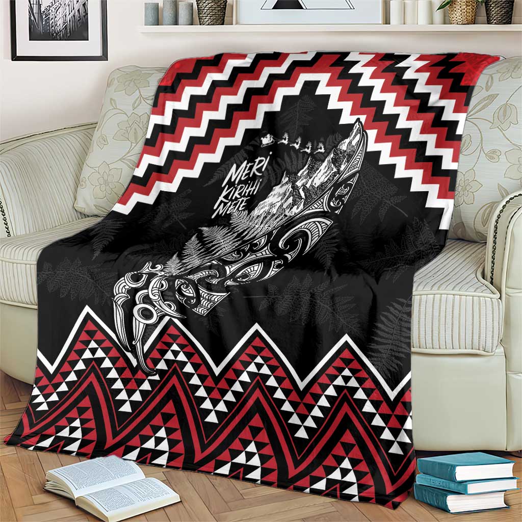 New Zealand Christmas Taniko Poutama Blanket Mountainscape Maori Fern - Polynesian Pride