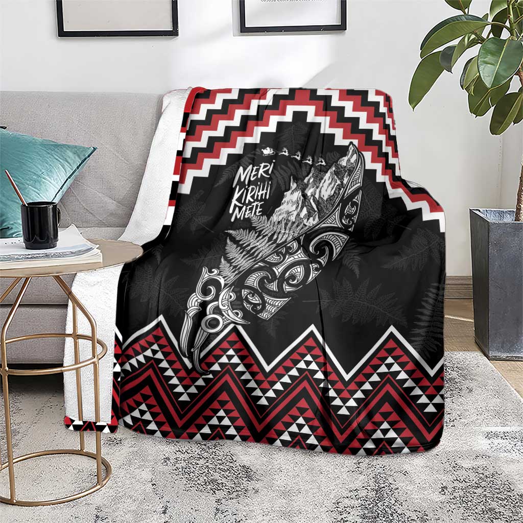 New Zealand Christmas Taniko Poutama Blanket Mountainscape Maori Fern - Polynesian Pride