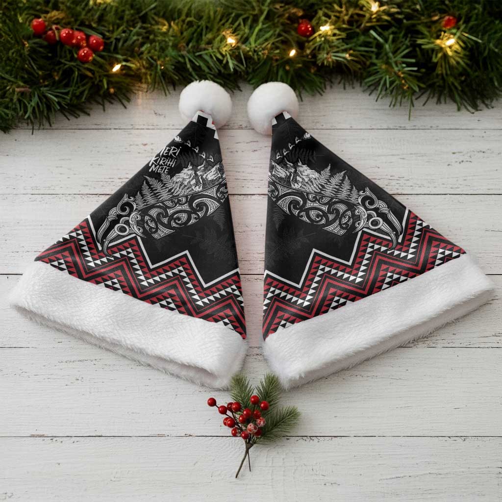 New Zealand Christmas Taniko Poutama Christmas Santa Hat Mountainscape Maori Fern - Polynesian Pride