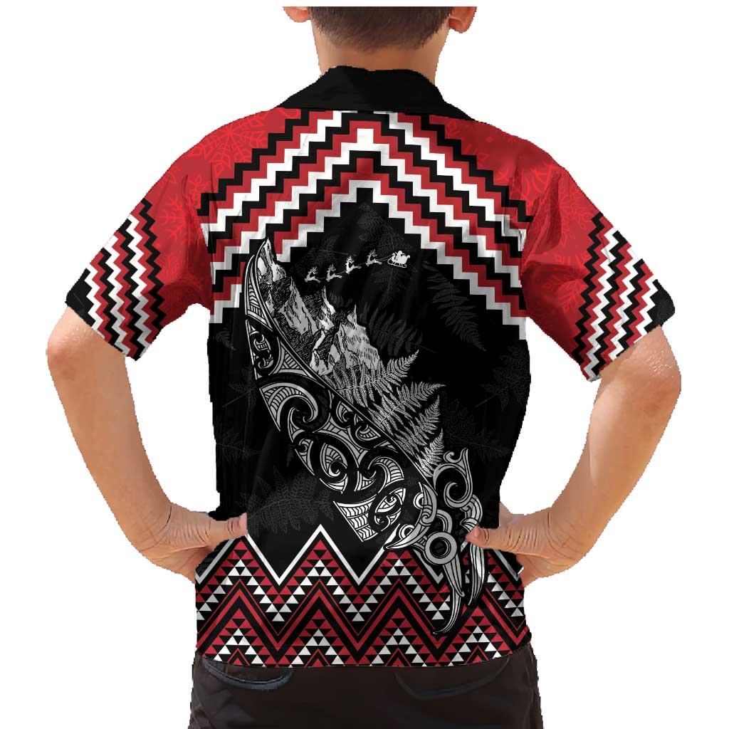 New Zealand Christmas Taniko Poutama Family Matching Mermaid Dress and Hawaiian Shirt Mountainscape Maori Fern LT7 - Polynesian Pride